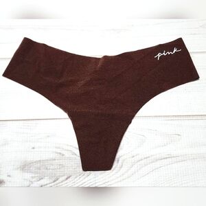 Victoria's Secret Pink No Show Thong Panty in Brown Size XS - New With Tags